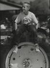 1994 Press Photo Adam Clausing sits on tractor tire, Ozaukee County Fair
