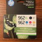 New ListingNEW HP 962XL High Yield Black & Color 4-pack Ink Cartridges Exp 12/2024
