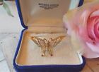 BOUCHER Signed And Numbered  Crystal Gold Tone Butterfly Brooch # 8512P