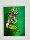2015 UD Marvel Fleer Retro Metal Green PMG Emerald 01/10 She Hulk First One