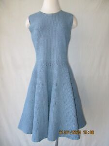 Akris Punto Turquoise Knit Dress with Graphic Pattern Size 10
