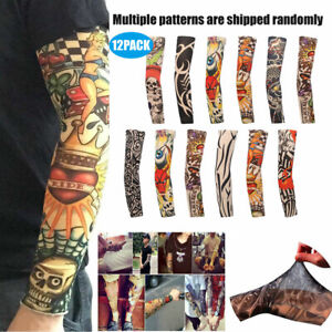 12 PCS Tattoo Cooling Arm Sleeves Cover Basketball Golf Sport UV Sun Protection