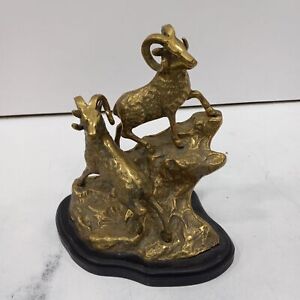 Brass Mountain Goats Sculpture/Figurine Made In Korea