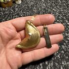 Miriam Haskell Pendant Only Fortune Cookie VTG Matte Gold Tone Metal Bold Rare