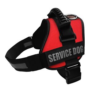 ALBCORP Reflective Service Dog Vest Harness, Woven Nylon with Adjustable Straps