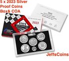 2023 S 99.9% SILVER Quarters Mint Proof Set Coleman - Tallchief W/ Box COA 23WS