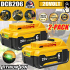 2-Pack For Dewalt 20 Volt Max 6.0Ah /5.0AH Lithium Battery DCB206-2 replacement