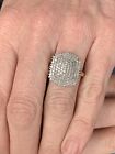 9ct gold large 1.05 Ct heavy diamond cluster ring 4.2 Grams