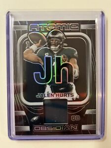 JALEN HURTS 2023 Panini Obsidian Atomic Materials Etch Patch SP #/199 Nice