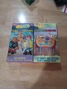 New ListingCatDog Vs the Greasers Together Forever Nickelodeon 2 Orange Tape VHS Movie LOT