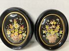 Set Of Two Seashell Floral Oval Pictures Preowned