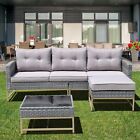 VIXLON Rattan Patio Furniture Set PE Wicker Outdoor Sectional Sofa Set w/Cushion