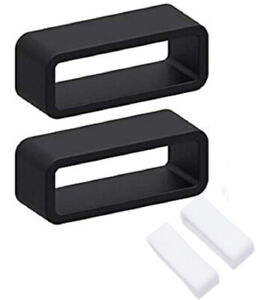 2-Pack Silicone Watch Strap Band Hoop Loop Retainer Buckle Holder Ring Keeper