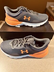 Under Armour Men's Charged Escape 4 Grey/Orange Running Shoes Sz 11, 4E X-WIDE