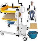 250 lb Patient Chair Transferred Lift Wheelchair with 180° Split Seat and Bedpan