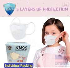 20/60 Pcs White KN95 Protective 5 Layer Face Mask BFE 95% Disposable Kids Masks