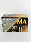 New ListingTDK MA 110 Blank Cassette Tapes Lot of 3 SEALED Metal Bias Type IV MA-110S3