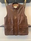 AMAZING Cond.  ORVIS Soft Leather Vest Munitions Size M - Brown Hunt Shoot Fish