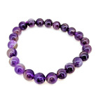 8 MM Natural Amethyst Beads Healing Crystal Powerful Bracelet For Unisex 7.8 In