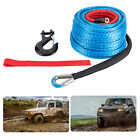 3/8x100' Synthetic Winch Rope w/ Hook Winch Cable w/Protective Sleeve New