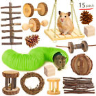 Hamster Toy Set Rabbit Ferret Play Molar Pipe Wooden Rat Toy for Small Pets Play