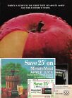Minute Maid Apple Juice 1983 Print Ad  w/ attached coupon- There's a Secret