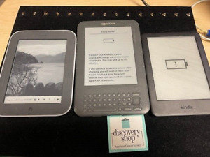 Lot of 3 Reader Tablets Amazon Kindle Keyboard 3rd, 10th Generation Barnes DS30