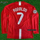 Ronaldo #7 Manchester United 2008 UCL Long Sleeve Home Red Retro Jersey Size S