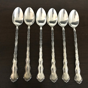 Set of 6 Reed & Barton Sterling Silver Tara Iced Tea Spoons