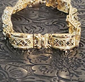 14k Gold Vintage Diamond Cut Bracelet