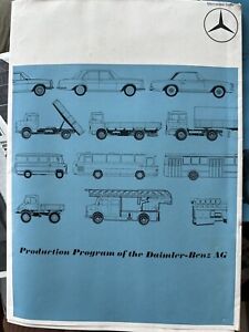 Daimler-Benz AG Production Program 1969 Mercedes Benz Brochure HUGE Poster