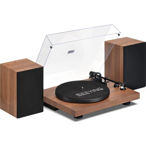 SeeYing Vinyl Bluetooth Turntable with 36 Watt Stereo Bookshelf Speaker...