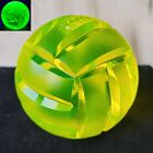 Uranium Glass Ball Vaseline Yellow Clear Uranum Glass Art Glass Volleyball
