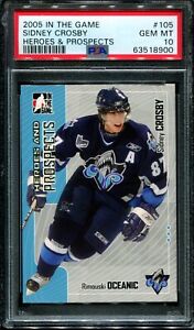 2005 IN THE GAME HEROES #105 SIDNEY CROSBY RC PSA 10