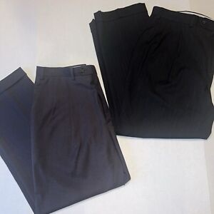 Ralph Lauren Mens Gray & Black Pleated Straight Dress Pants Size 38 X 30 lot 2