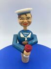 Anri Mechanical Wood Wine Stopper Cork Blue Sailor Hand Carved Drinking Italy