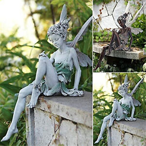 Garden Ornament Sitting Magical Fairy Figurine Angel Statue Home Decor 7IN