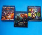 Disney Pixar Blu Ray Lot Of 3 Movies. Inside Out, Coco, & Brave