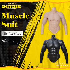 Smitizen Silicone Men Chest Fake Muscle Body Suit With Arms for Cosplay Costume
