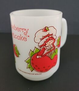 1980 Anchor Hocking Strawberry Shortcake Milk Glass Mug by American Greetings
