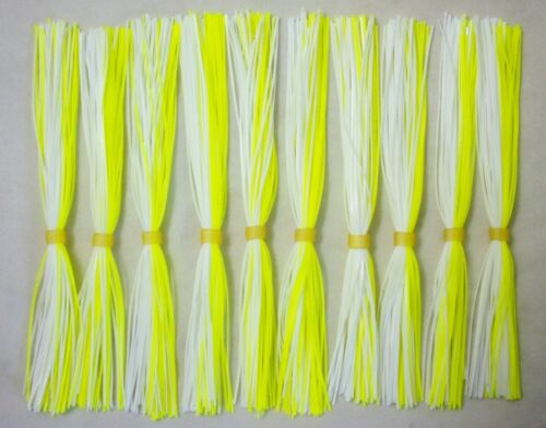 10 Spinnerbait Skirts for 3/8 oz & 1/2 oz Spinnerbaits YELLOW CHARTREUSE & WHITE