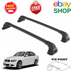 fit for BMW 3 Series E90 2005-2012 Black Set Roof Cross Bars Fits Fixed Points (For: BMW)