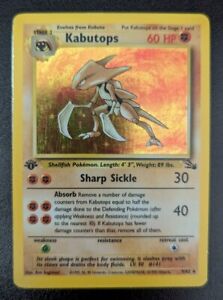 Pokémon TCG Kabutops Fossil 9 Holo 1st Edition Holo Rare