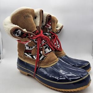Khombu Lenna Snow Winter Duck Lace Up Boots Women's Size 10M Steel Shank