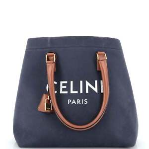 Celine Horizontal Cabas Tote Canvas with Leather Small Blue