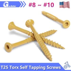 #8 #9 #10 UNC T25 Torx Self Tapping Deck Screw Flat Head Countersunk Wood Screws