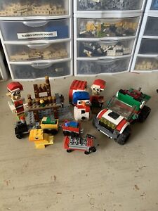 Lego Lot Of Christmas Snowmen Santa Claus Toy Train Race Car. Random Incomplete
