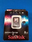 SanDisk Sansa Clip Zip Black (8GB) Digital MP3 Music Media Player NEW SEALED!