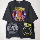 Anthrax Nirvana ACDC Distressed Metal Handmade Mens 3XL Short Sleeve T Shirt