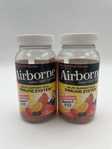 Airborne Immune Support Gummies w/ Vitamins C 75 Gummies Assorted Fruit (2 PACK)